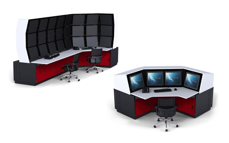 高端監(jiān)控操作臺造型圖片